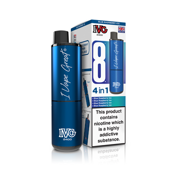 Blue Raspberry Ice 2400 4 In 1 IVG Disposable Vape Pod Kit