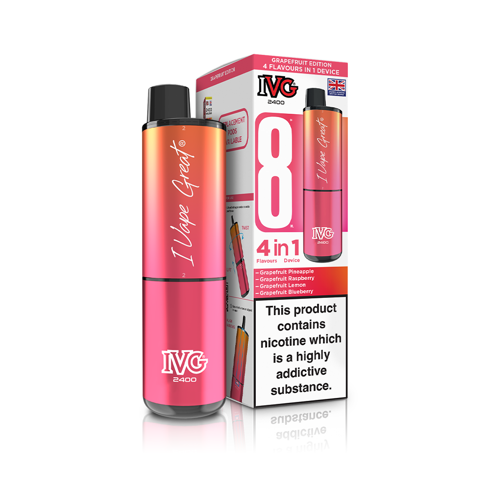 Grapefruit Edition 2400 4 In 1 IVG Disposable Vape Pod Kit