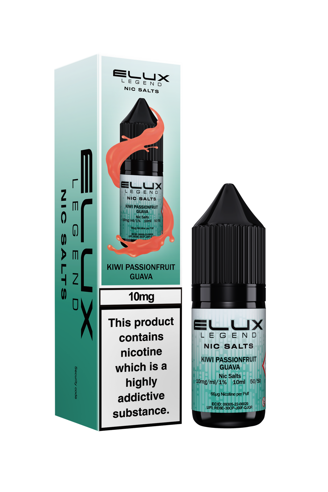 Kiwi Passionfruit Guava Elux Legend E-Liquid (Nic Salt) 10ml