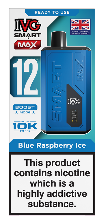 Blue Raspberry Ice Smart Max 10k IVG Disposable Vape Pod Kit