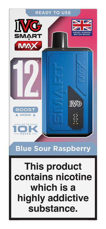 Blue Sour Raspberry Smart Max 10k IVG Disposable Vape Pod Kit
