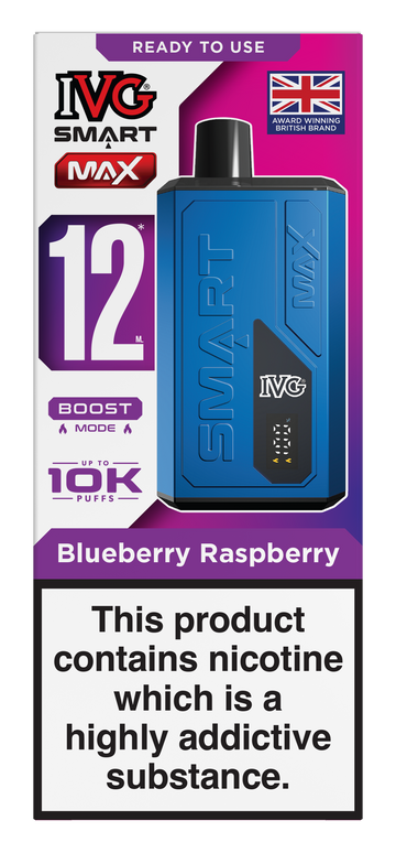 Blueberry Raspberry Smart Max 10k IVG Disposable Vape Pod Kit