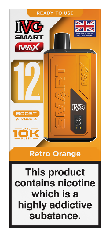 Retro Orange Smart Max 10k IVG Disposable Vape Pod Kit