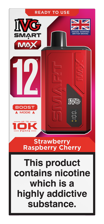 Strawberry Raspberry Cherry Smart Max 10k IVG Disposable Vape Pod Kit