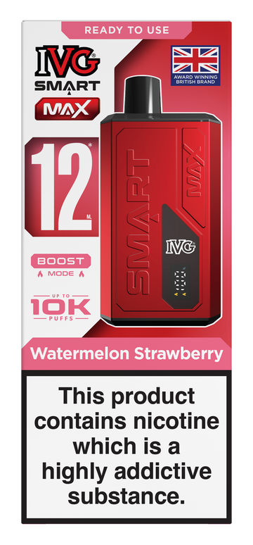 Watermelon Strawberry Smart Max 10k IVG Disposable Vape Pod Kit