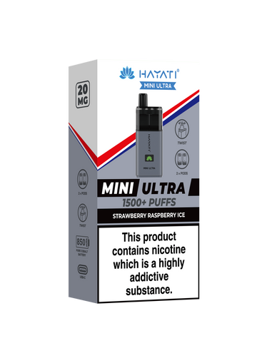 Strawberry Raspberry Ice Mini Ultra Hayati Disposable Vape Pod Kit