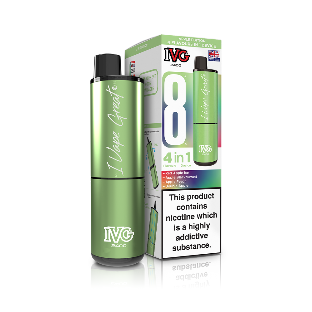 Apple Edition 2400 4 In 1 IVG Disposable Vape Pod Kit