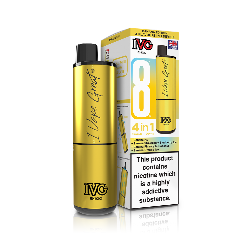 Banana Edition 2400 4 In 1 IVG Disposable Vape Pod Kit