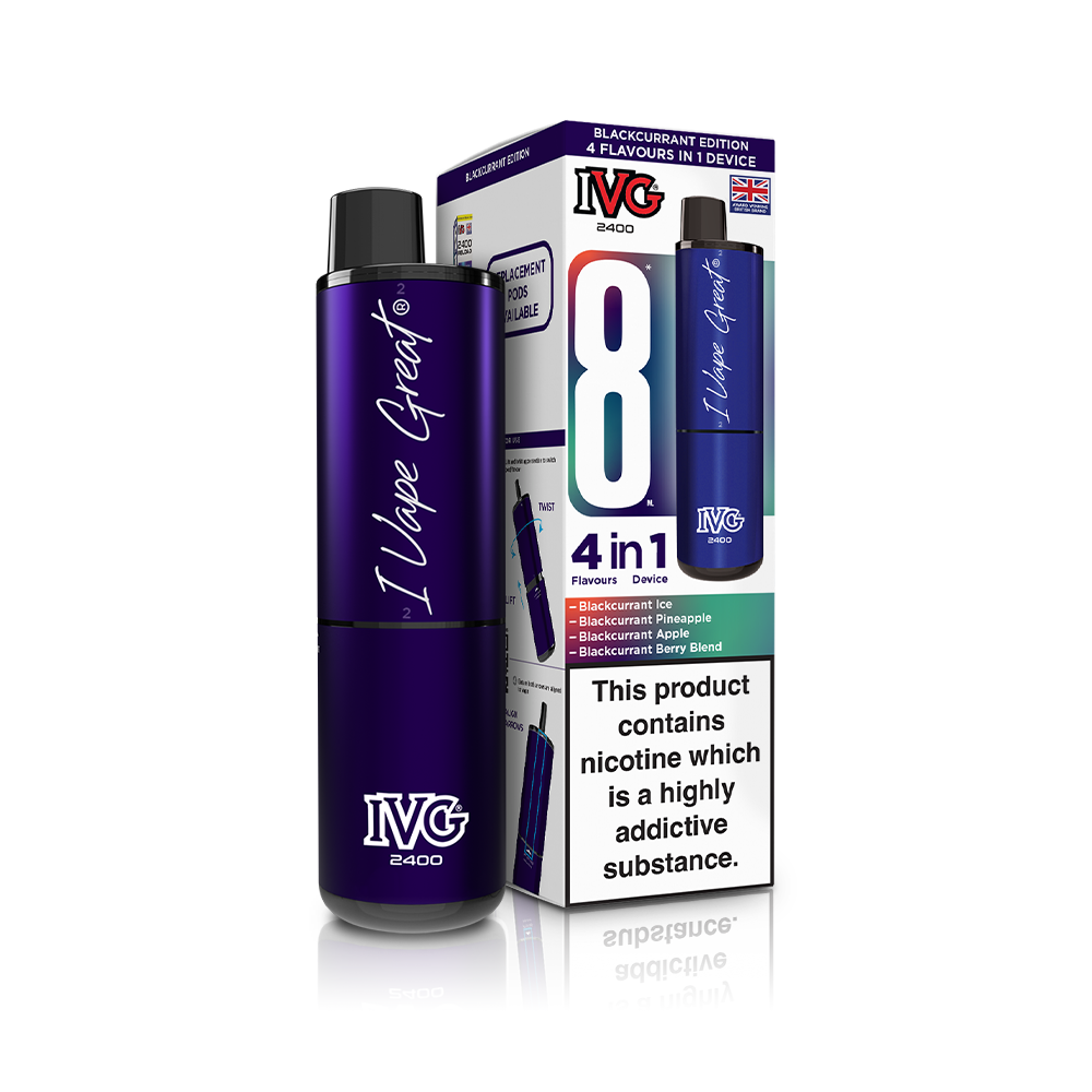 Blackcurrant Edition 2400 4 In 1 IVG Disposable Vape Pod Kit