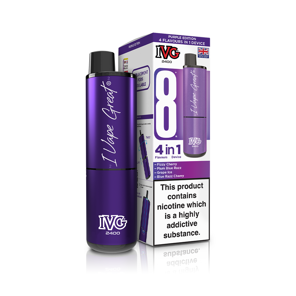 Blue Edition 2400 4 In 1 IVG Disposable Vape Pod Kit