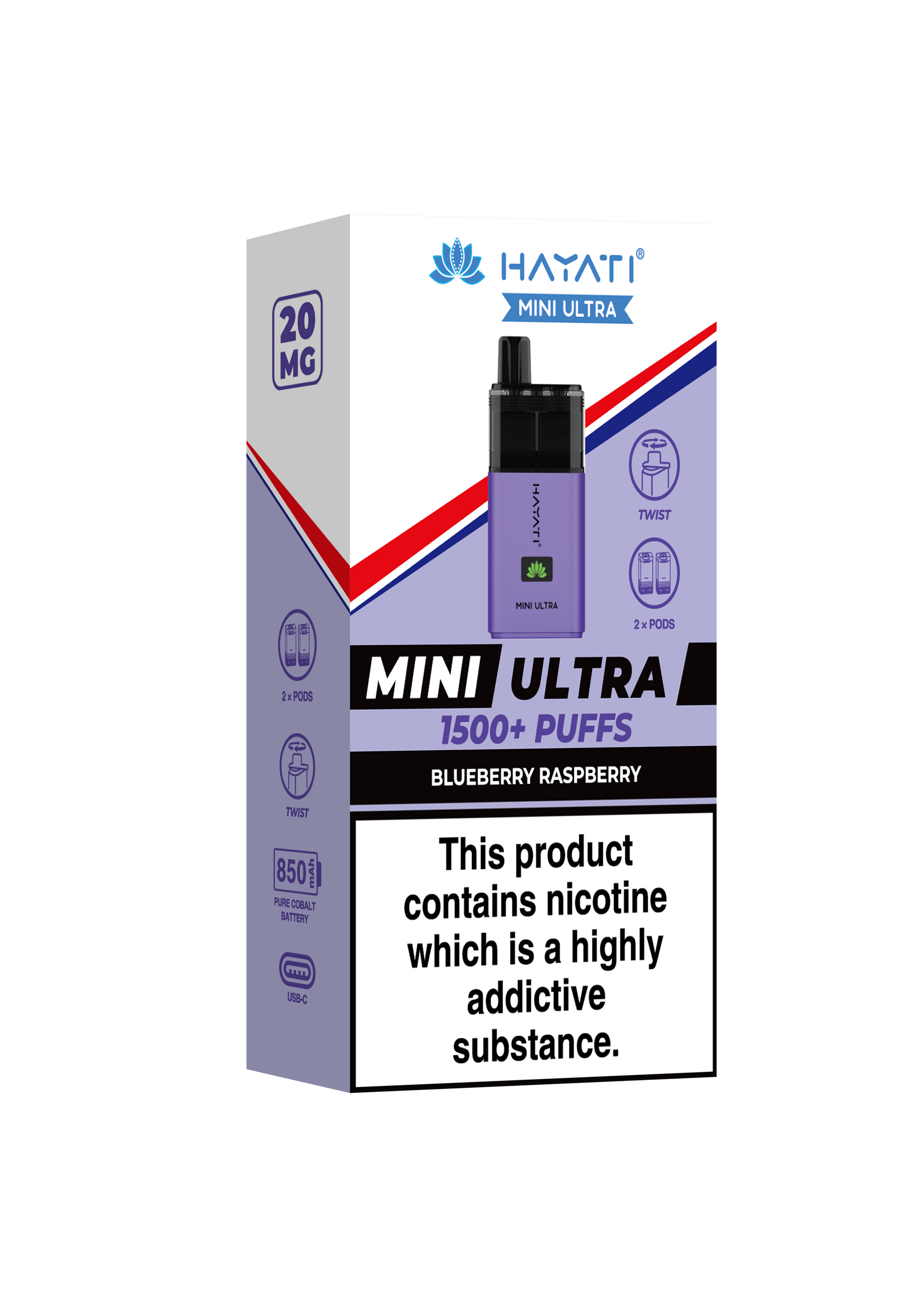 Blueberry Raspberry Mini Ultra Hayati Disposable Vape Pod Kit