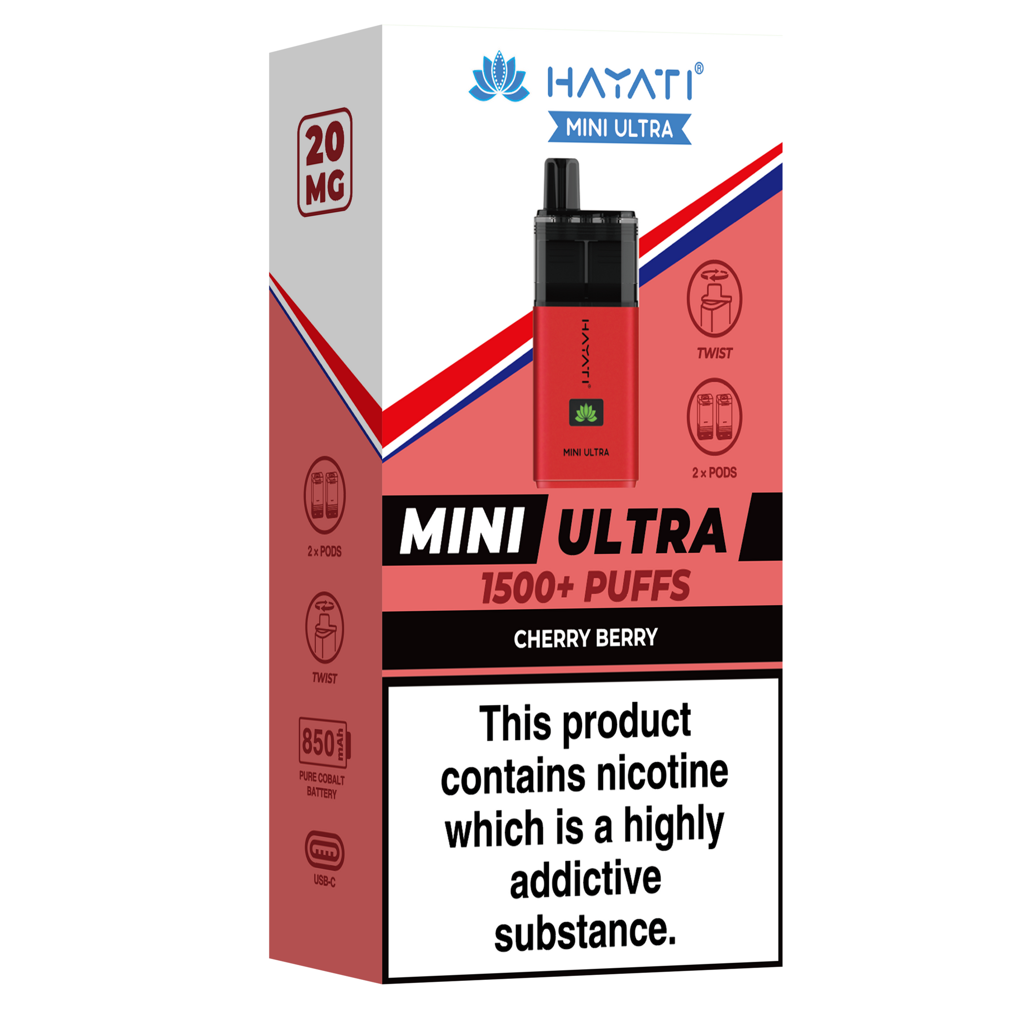 Cherry Berry Mini Ultra Hayati Disposable Vape Pod Kit