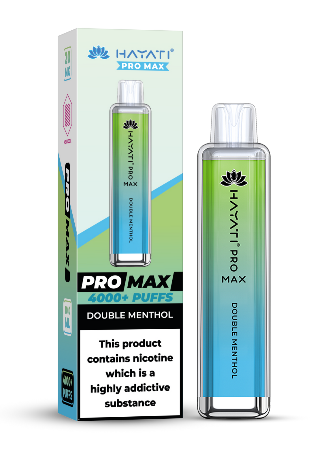 Double Menthol Hayati Pro Max 4000 Puff Disposable Vape