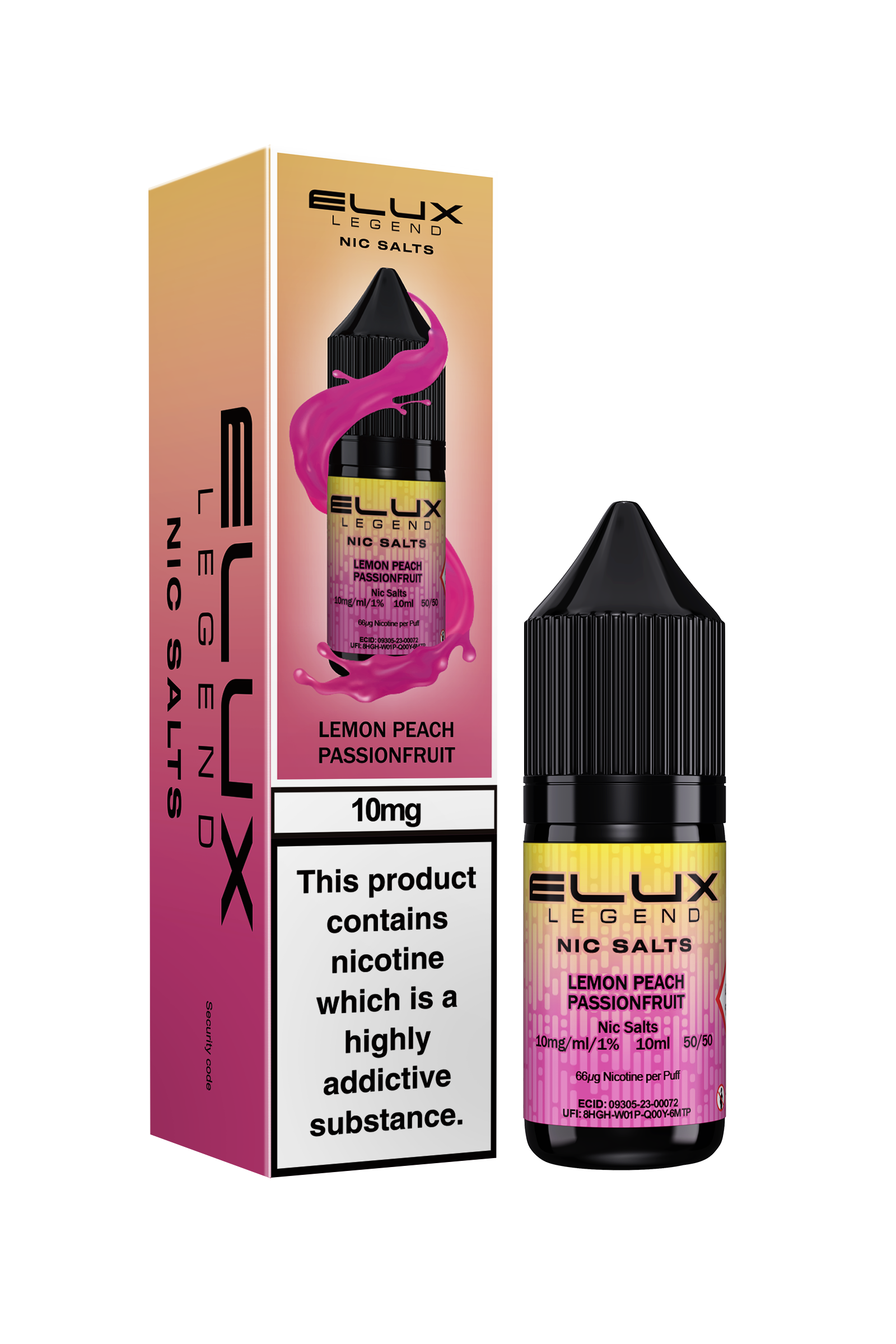 Lemon Peach Passionfruit Elux Legend E-Liquid (Nic Salt) 10ml