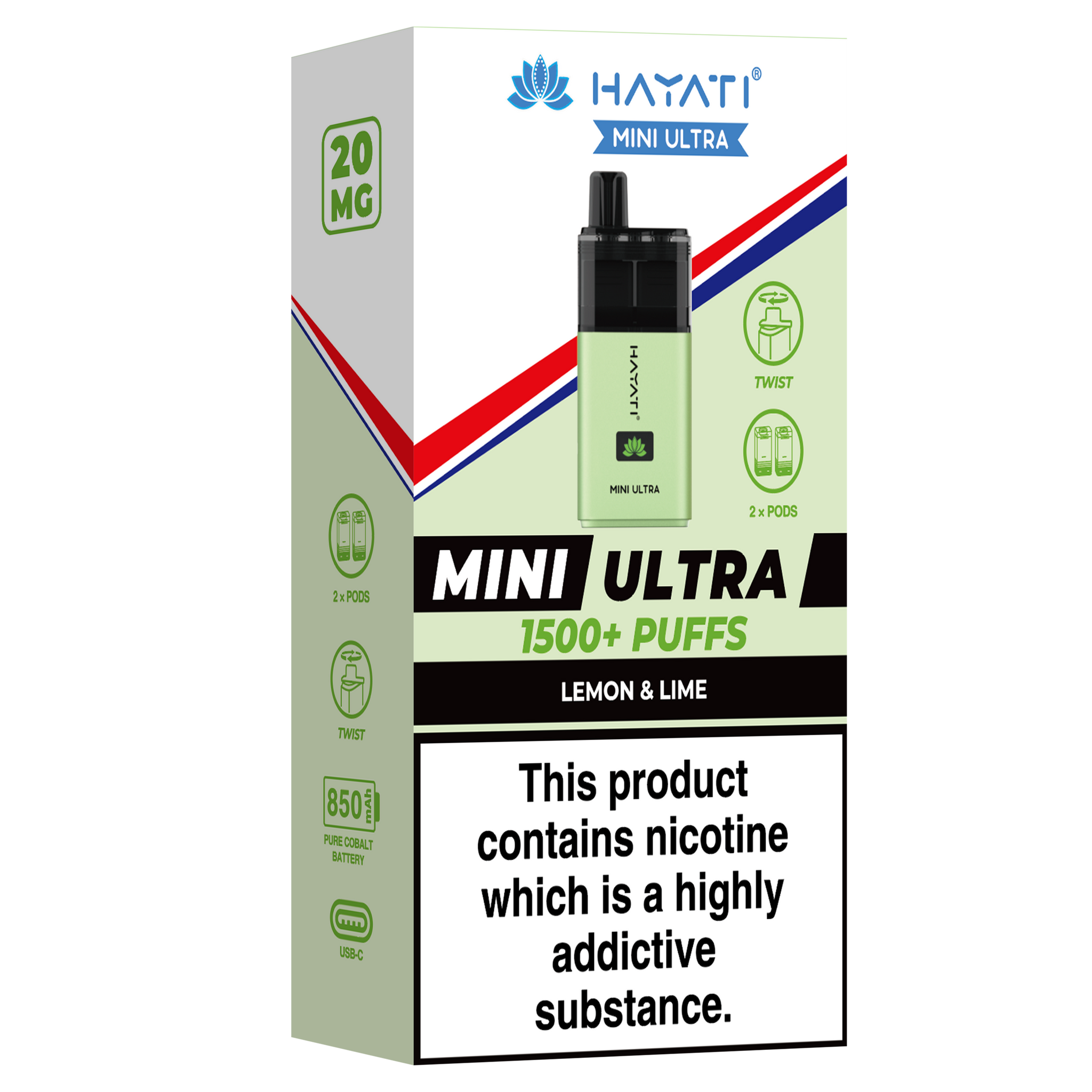 Lemon & Lime Mini Ultra Hayati Disposable Vape Pod Kit