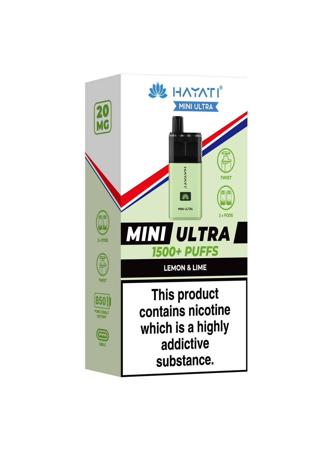 Lemon & Lime Mini Ultra Hayati Disposable Vape Pod Kit