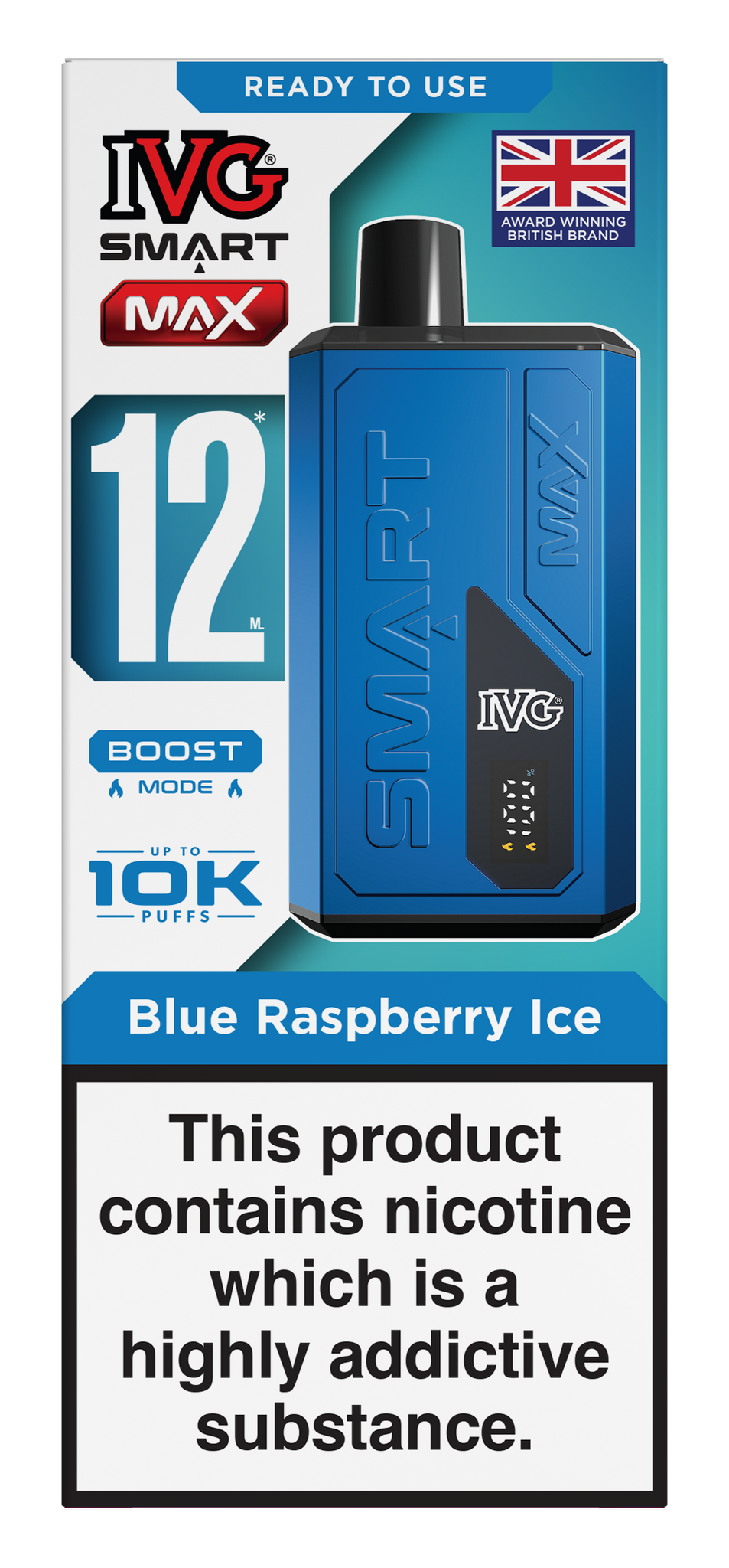 Blue Raspberry Ice Smart Max 10k IVG Disposable Vape Pod Kit