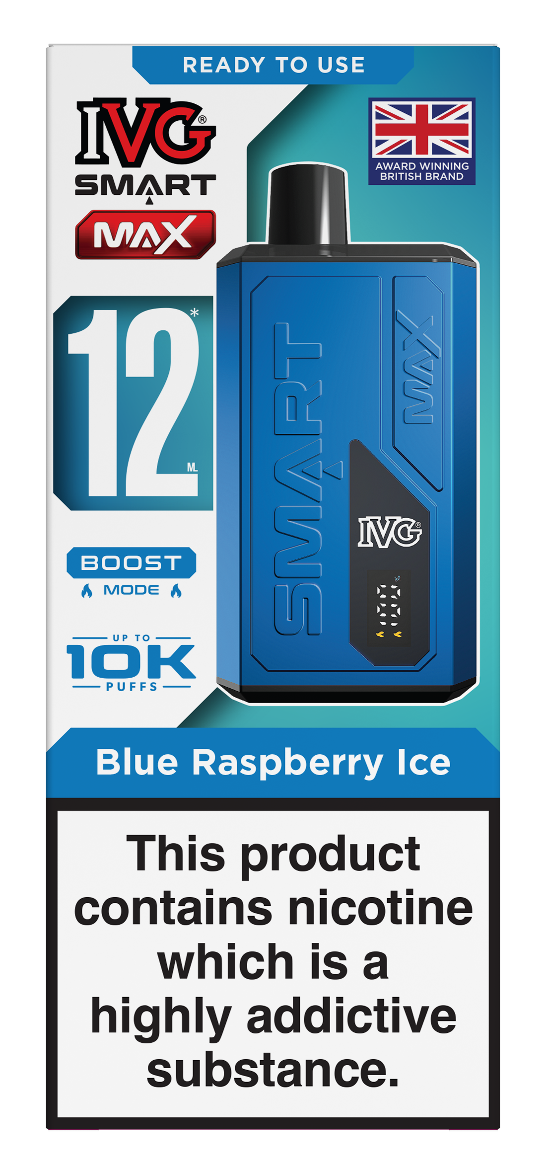 Blue Raspberry Ice Smart Max 10k IVG Disposable Vape Pod Kit