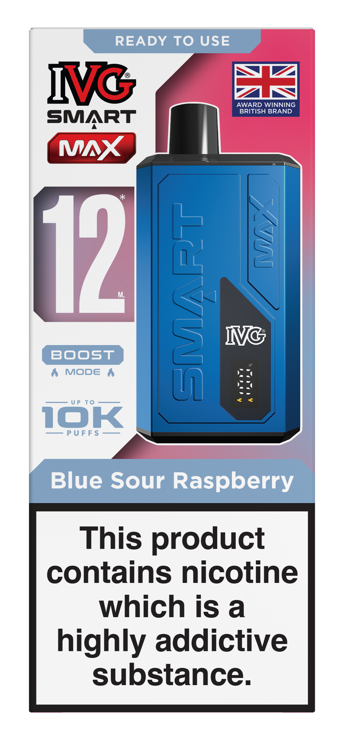 Blue Sour Raspberry Smart Max 10k IVG Disposable Vape Pod Kit