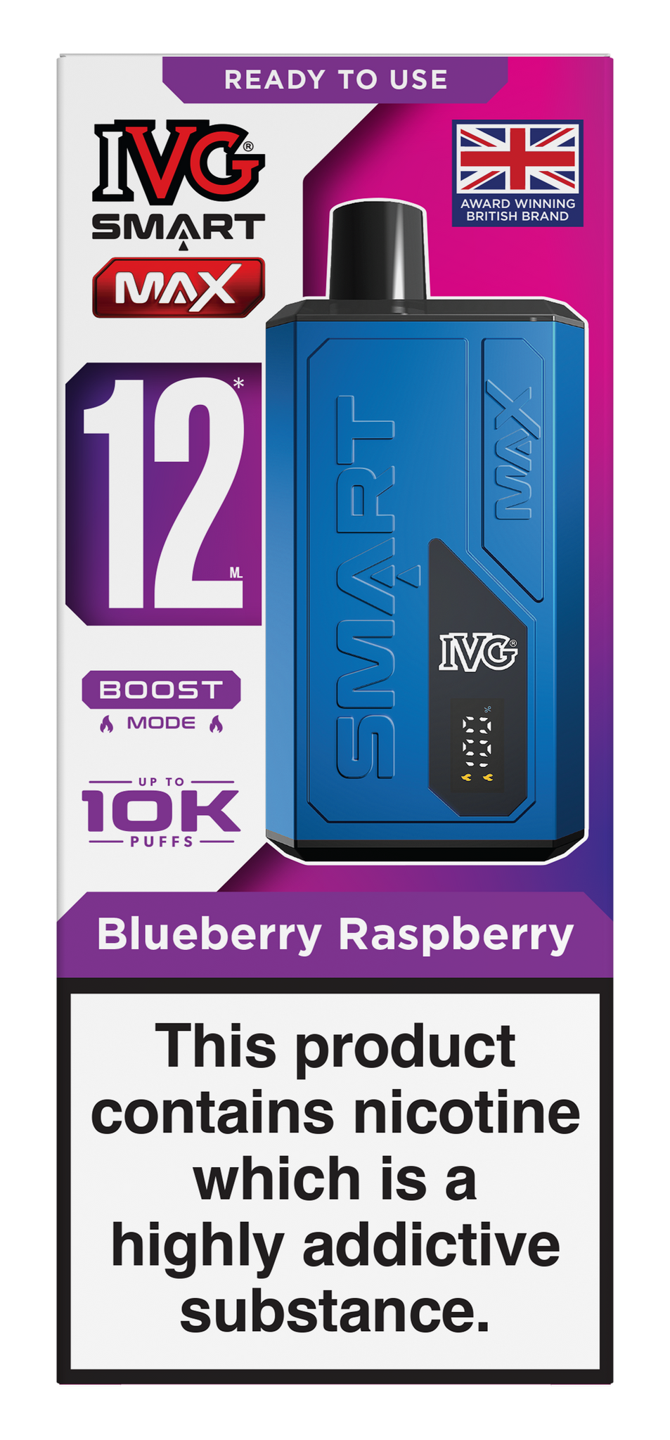 Blueberry Raspberry Smart Max 10k IVG Disposable Vape Pod Kit