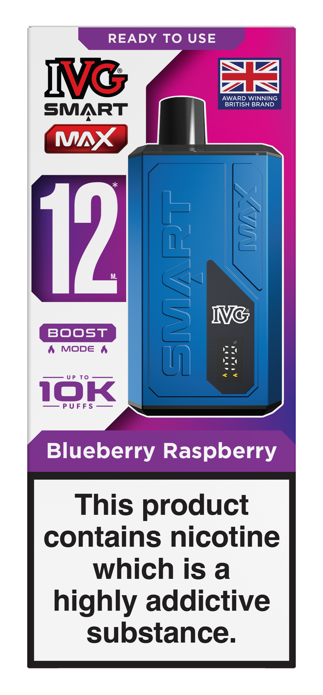 Blueberry Raspberry Smart Max 10k IVG Disposable Vape Pod Kit
