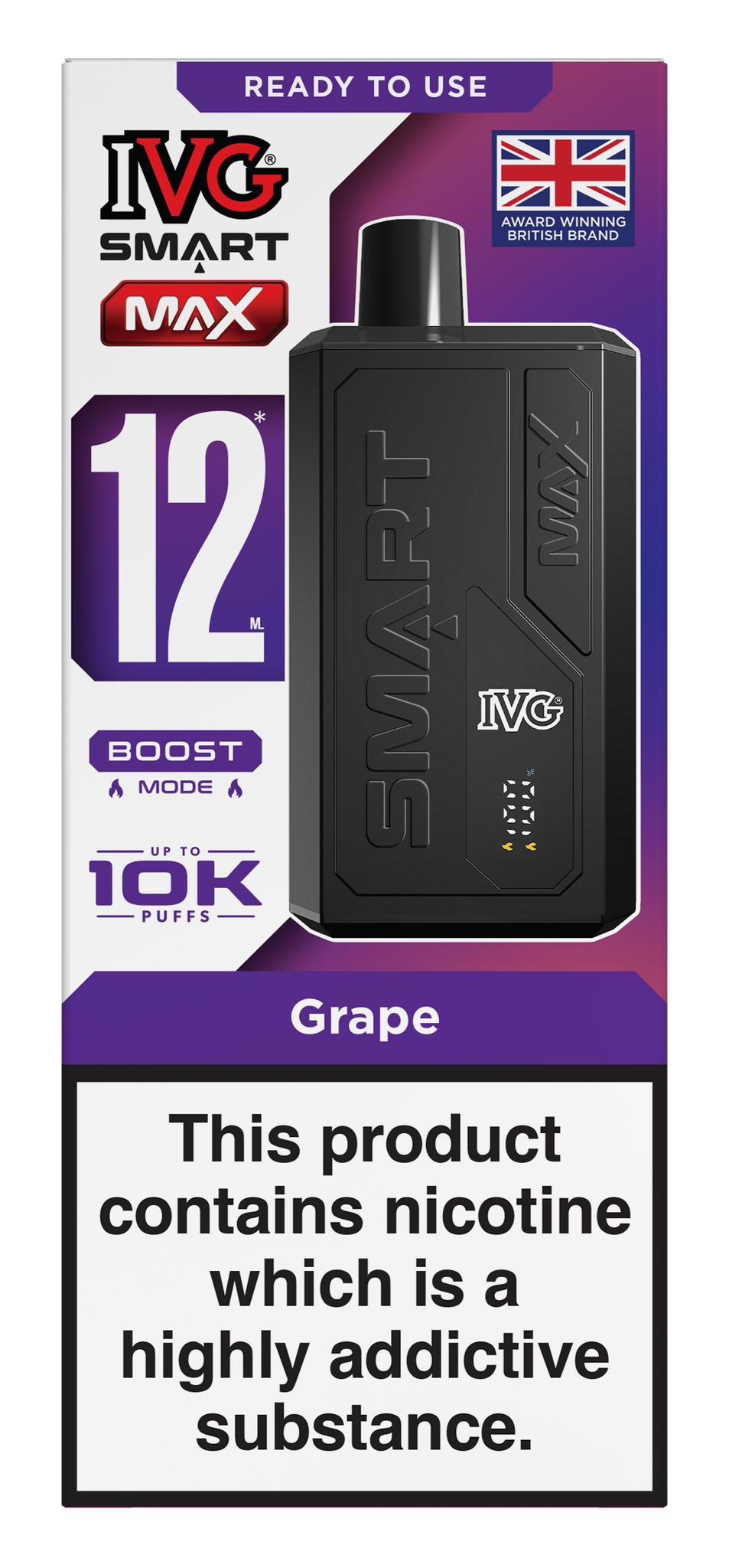 Grape Smart Max 10k IVG Disposable Vape Pod Kit
