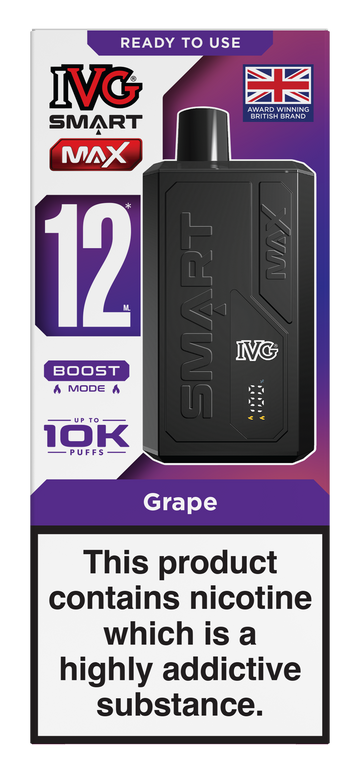 Grape Smart Max 10k IVG Disposable Vape Pod Kit