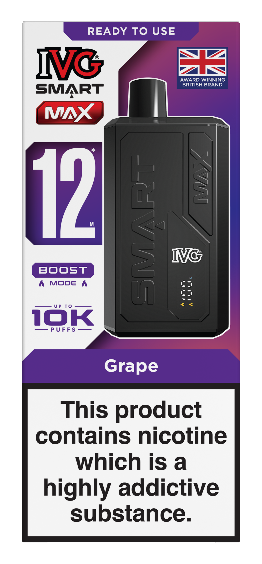 Grape Smart Max 10k IVG Disposable Vape Pod Kit