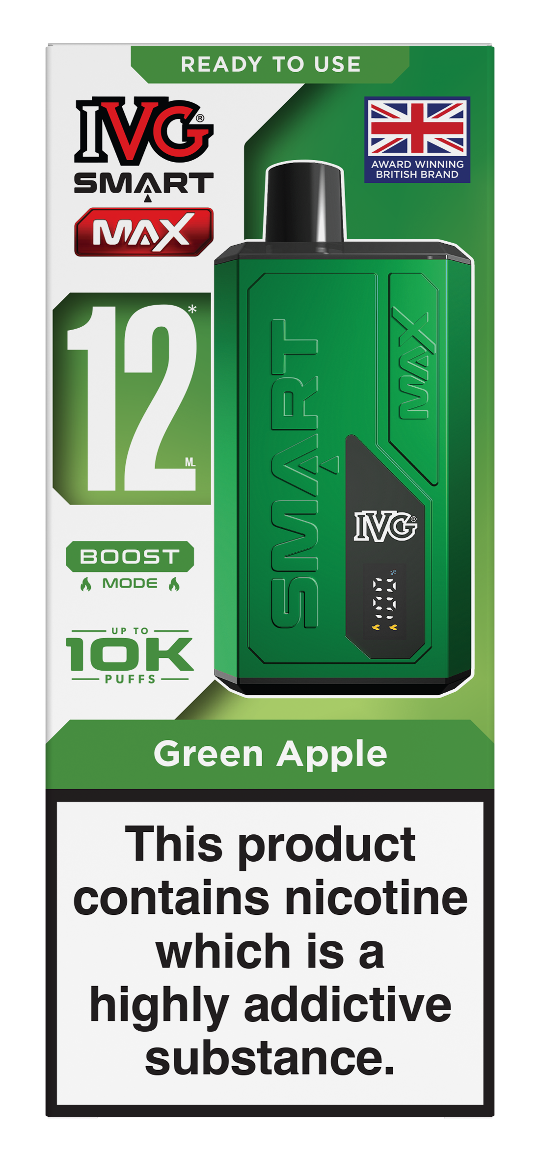 Green Apple Smart Max 10k IVG Disposable Vape Pod Kit
