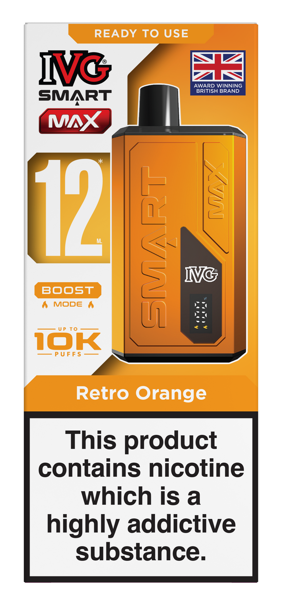 Retro Orange Smart Max 10k IVG Disposable Vape Pod Kit