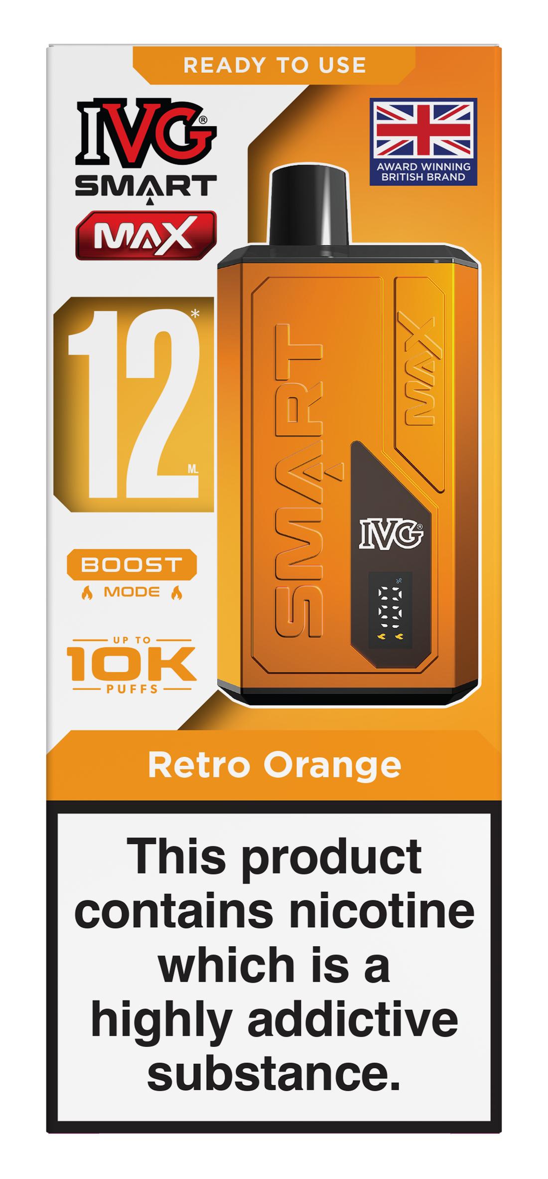 Retro Orange Smart Max 10k IVG Disposable Vape Pod Kit