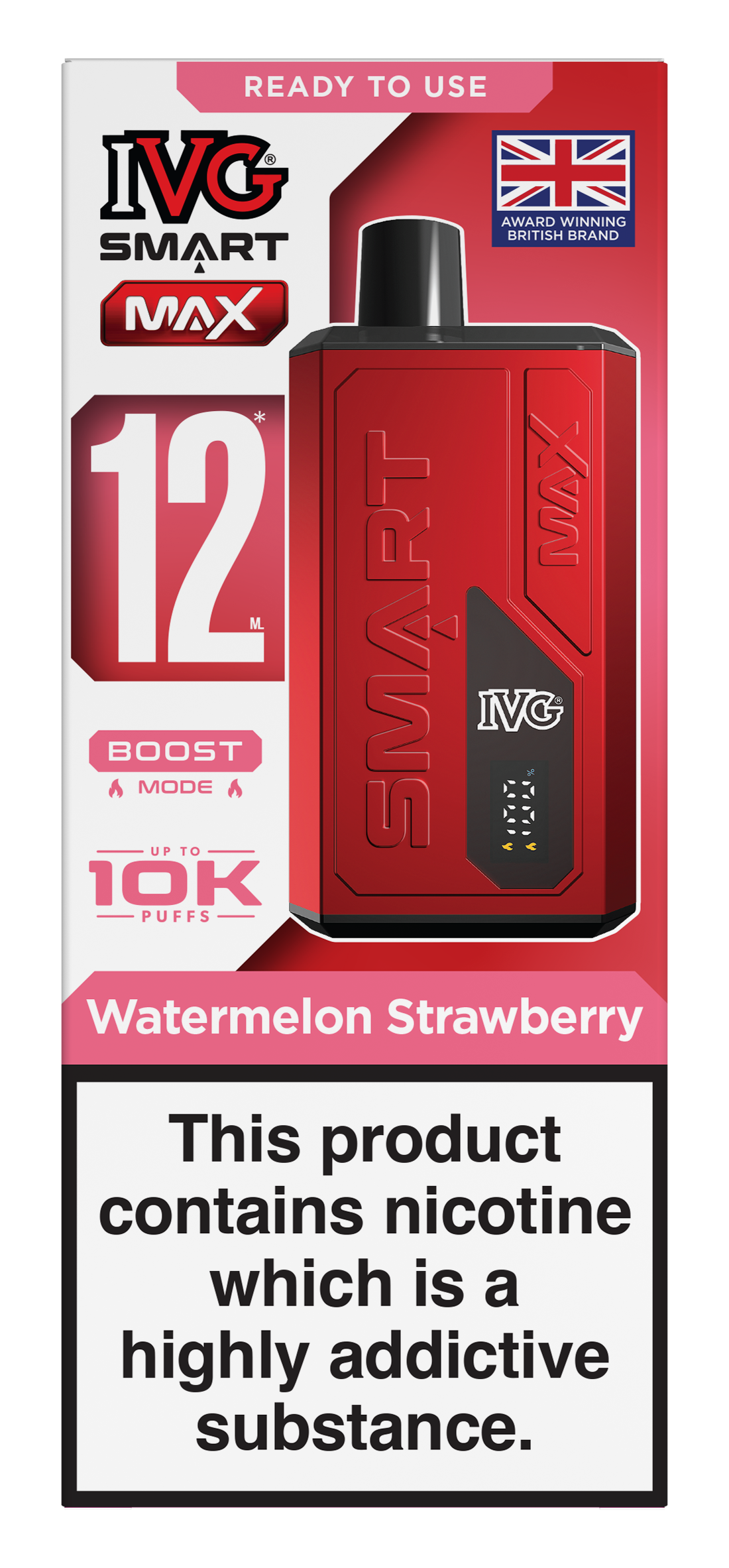 Watermelon Strawberry Smart Max 10k IVG Disposable Vape Pod Kit