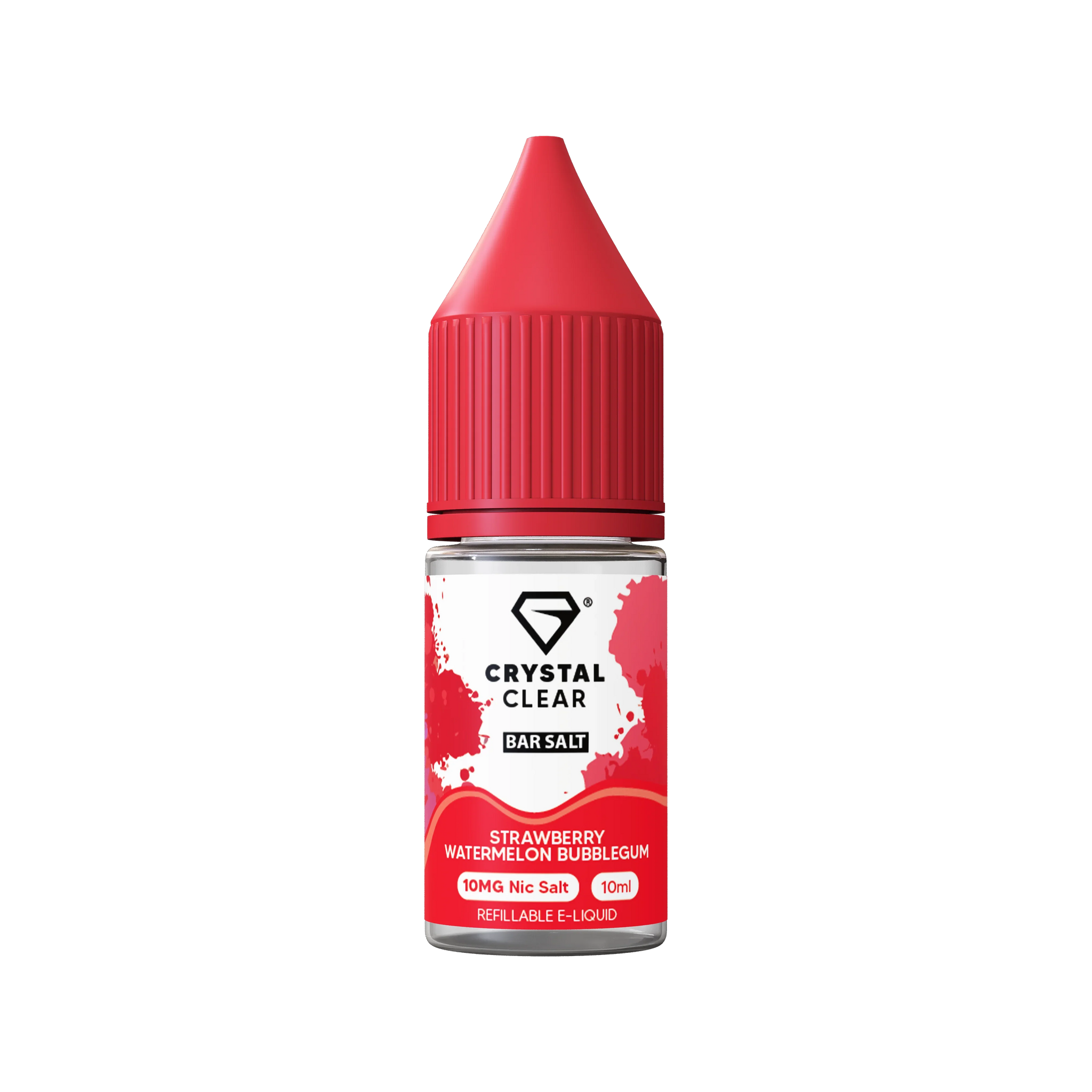 Strawberry Watermelon Bubblegum Crystal Clear E-Liquid (Nic Salt) 10ml