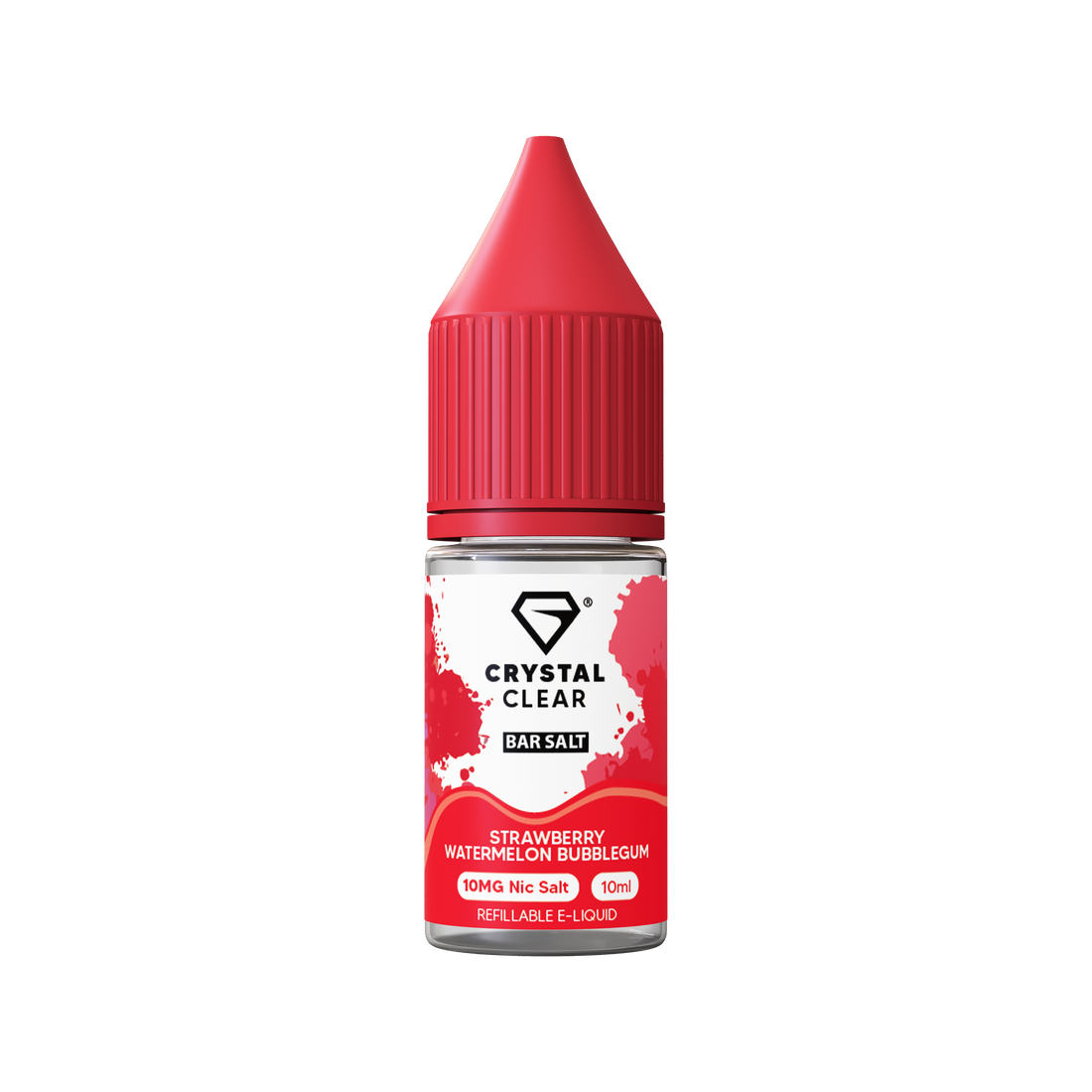 Strawberry Watermelon Bubblegum Crystal Clear E-Liquid (Nic Salt) 10ml